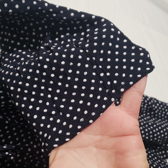 Polka Dot Wrap Dress v neck  knot front long sleeve.  size 14 - Picture 4 of 8